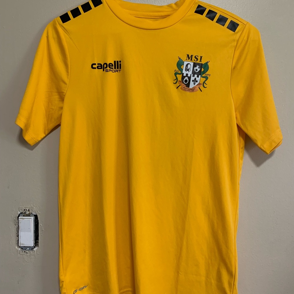 Capelli Sport MSI MD Soccer Jersey Shirt youth Size 14/16 L Yellow Number 2